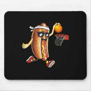 Dunking Hotdog In Brood Roll Spelen Basketbal SP Muismat
