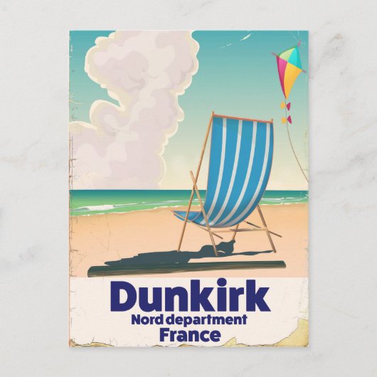 Dunkirk Beach reisposter Briefkaart (Voorkant)