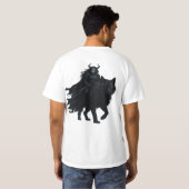  Dunkle Kriegerin auf Höllenwolf T-shirt (Achterkant volledig)