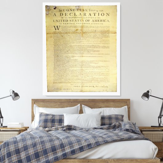 Dunlap Broadside Declaration of Independence 1774 Canvas Afdruk (Insitu (Slaapkamer))