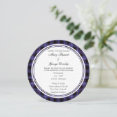 Dunlap Scottish Wedding Round Invitation Kaart (Staand voorkant)