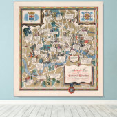 Dunlop map - Literary Landmarks of Central London Canvas Afdruk (Insitu (Houten vloer))
