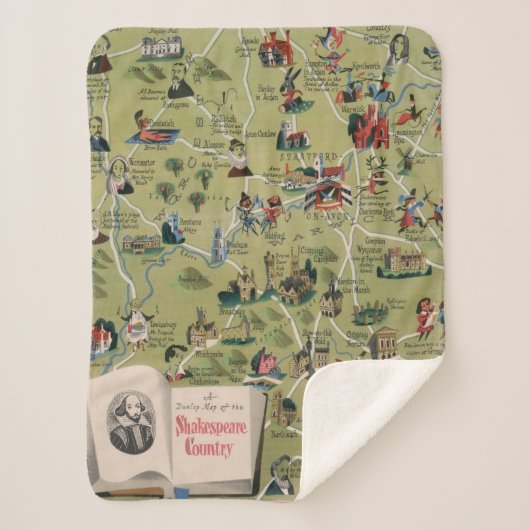Dunlop Map of Shakespeare Country, Engeland Sherpa Deken (Voorkant)
