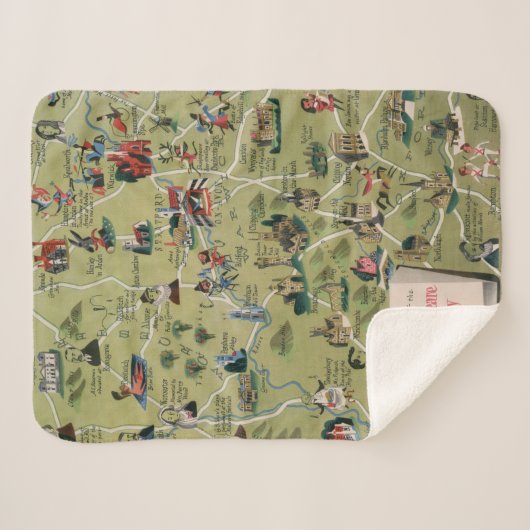 Dunlop Map of Shakespeare Country, Engeland Sherpa Deken (Voorkant (horizontaal))