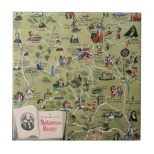 Dunlop Map of Shakespeare Country, Engeland Tegeltje