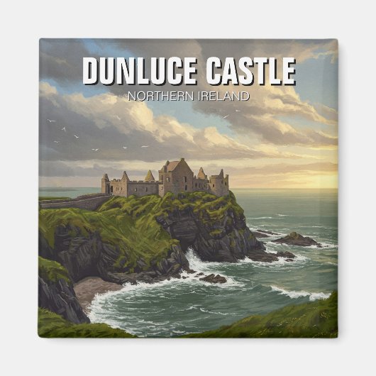 Dunluce Castle Noord-Ierland Reizen Magneet (Voorkant)