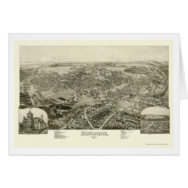 Dunmore, PA Panoramic Map - 1892 (Voorkant Horizontaal)