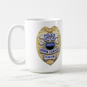 Dunne Blauwe Lijn - 30 Jr Prestatie Politie Badge Koffiemok