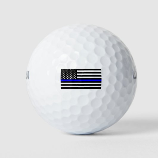- Dunne blauwe lijn - Amerikaanse vlag Golfballen (Voorkant)