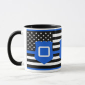 Dunne Blauwe Lijn Amerikaanse Vlag PD Custom Mok (Links)