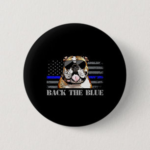 Dunne blauwe lijn Amerikaanse vlag politiehond Ronde Button 5,7 Cm