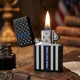 Dunne Blauwe Lijn Amerikaanse Vlag Zippo Aansteker