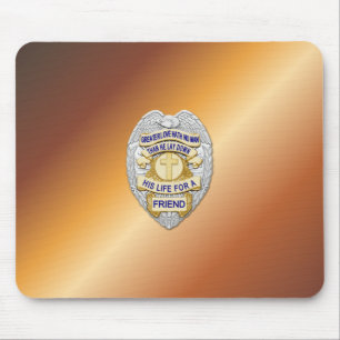 Dunne Blauwe Lijn-badge Muismat