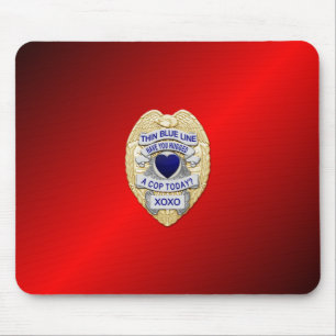 Dunne Blauwe Lijn-badge Muismat