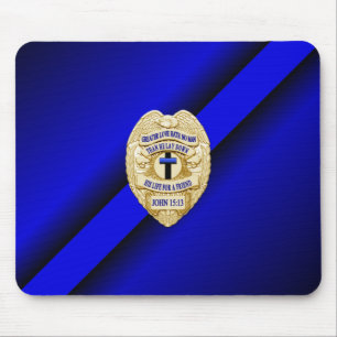 Dunne Blauwe Lijn-badge Muismat