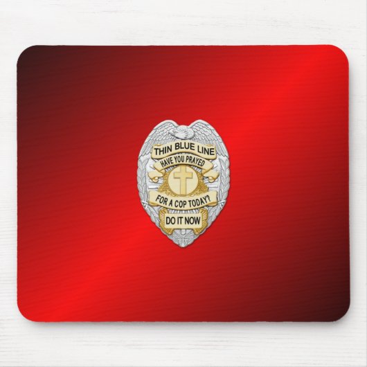 Dunne Blauwe Lijn-badge Muismat (Voorkant)