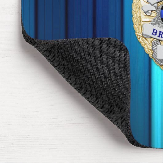 Dunne Blauwe Lijn Badge Muismat (Hoek)