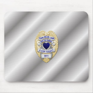 Dunne Blauwe Lijn-badge Muismat