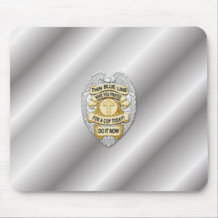 Dunne Blauwe Lijn Badge Muismat