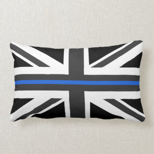Dunne Blauwe Lijn Britse vlag Kussen