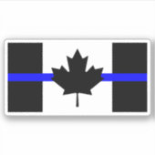 Dunne blauwe lijn - Canada versie Sticker (Voorkant)