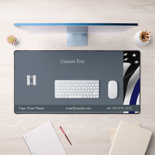 Dunne blauwe lijn Captain Rank Bureaumat (Kantoor 1)