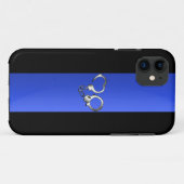 Dunne blauwe lijn en handboeien Case-Mate iPhone case (Achterkant (horizontaal))
