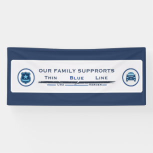 Dunne Blauwe Lijn Familie Banner