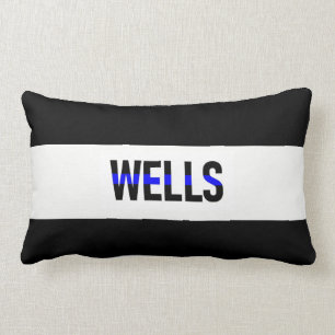 Dunne blauwe lijn Gepersonaliseerd Pillow! Wetshan Kussen