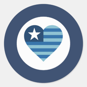 Dunne Blauwe Lijn Hart Vlag Sticker