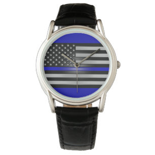 DUNNE BLAUWE LIJN HORLOGE