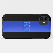 Dunne blauwe lijn & K9 Case-Mate iPhone Case (Achterkant (horizontaal))