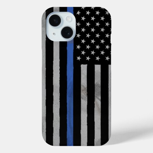 Dunne blauwe lijn met gespannen vlag Case-Mate iPhone case (Achterkant)