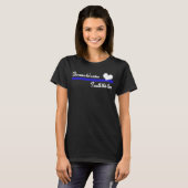 Dunne blauwe lijn omdat hij van mij is... ik loop  t-shirt (Voorkant volledig)