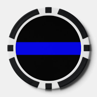 Dunne Blauwe lijn Poker Chip