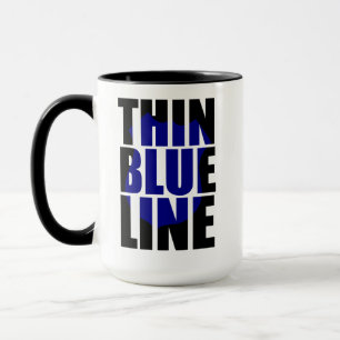 Dunne Blauwe Lijn Politie Ondersteuningsbadge Mok