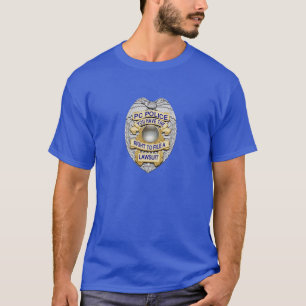 Dunne blauwe lijn politiek correcte politiebadge t-shirt