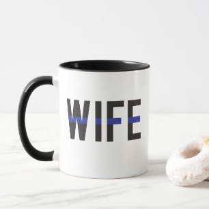 Dunne Blauwe Lijn Politievrouw Mok