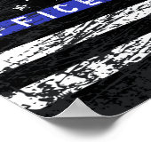 Dunne Blauwe Lijn Poster (Hoek)