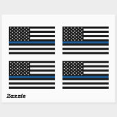 Dunne Blauwe Lijn Steun Politie Sticker (Vel)
