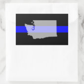 Dunne Blauwe Lijn Sticker (Set van 4) - WA State (Tas)