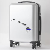 Dunne Blauwe Lijn Vlag Hawaii Sticker (Koffer)