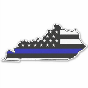 Dunne blauwe lijn vlag Kentucky Sticker
