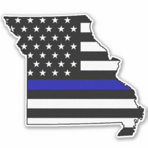 Dunne Blauwe Lijn Vlag Missouri Sticker