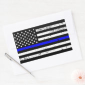 Dunne Blauwe Lijn Vlag Sticker (Envelop)