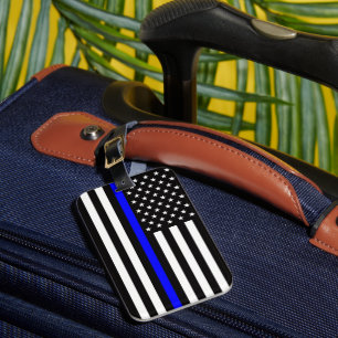 Dunne Blauwe Lijn Vlag (Verenigde Staten) Bagagelabel