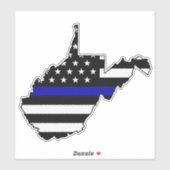 Dunne blauwe lijn vlag West Virginia Sticker (Vel)