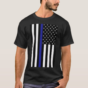 Dunne blauwe lijnpolitie vlag 2 t-shirt