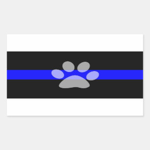 Dunne blauwe lijnsticker (reeks van 4) - K9 Rechthoekige Sticker