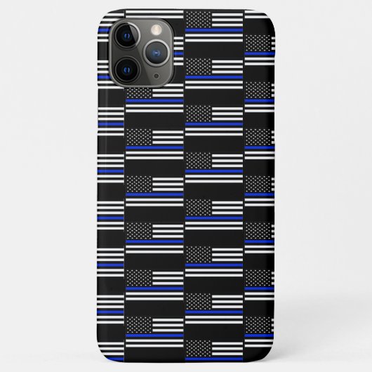 Dunne blauwe lijnvlag Case-Mate iPhone case (Achterkant)